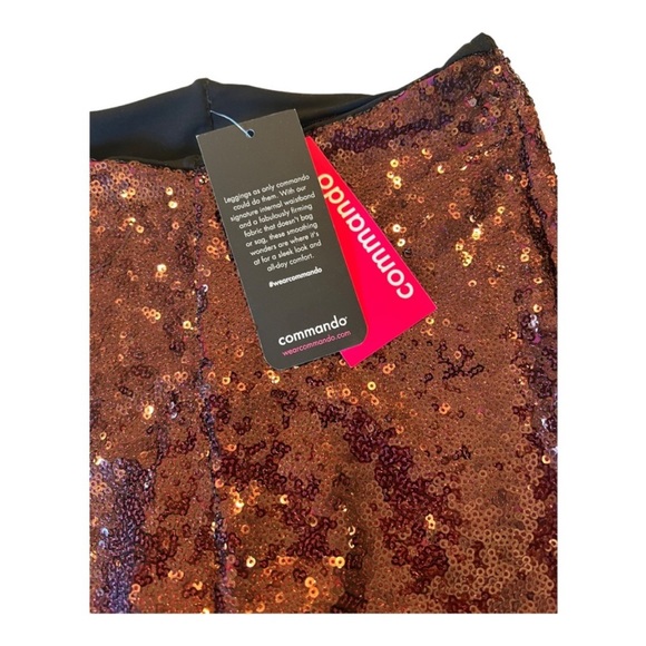 NEW Commando All Over Sequin Sculptwear Legging Pants in Wine Large - Picture 4 of 15